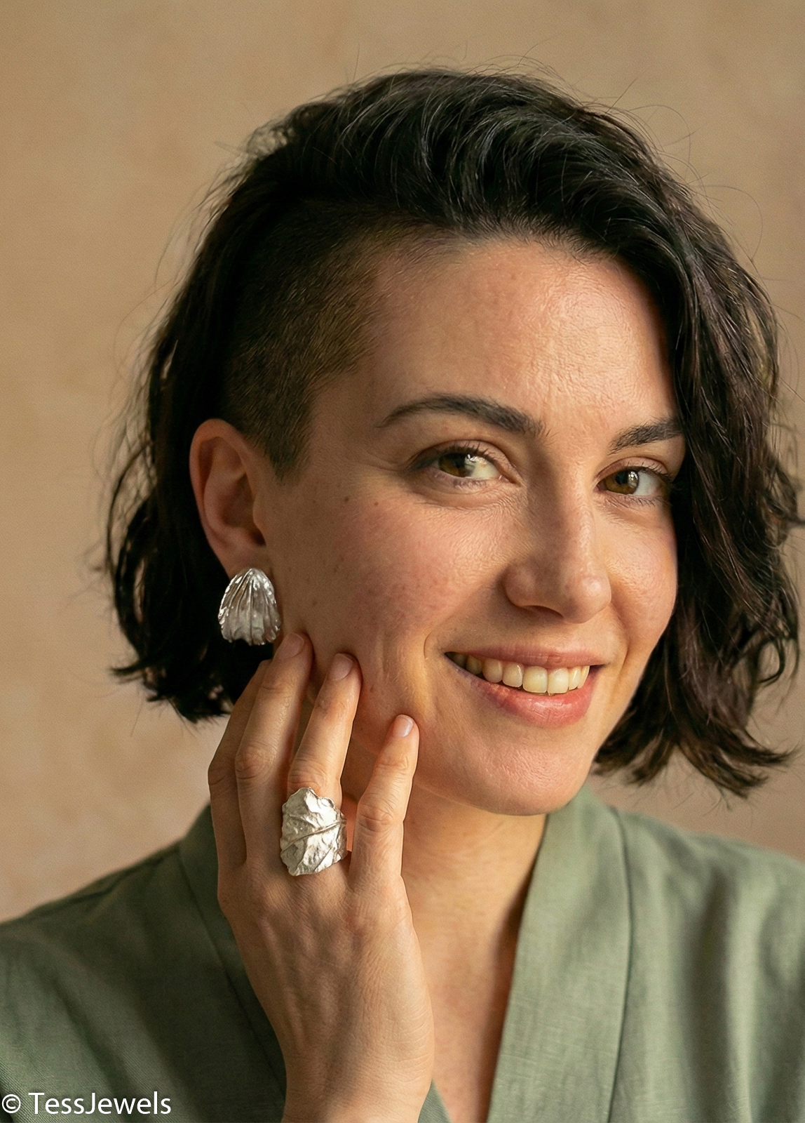 Anillo Hoja ancho de plata