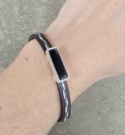 Pulsera de cuero con cenizas 3 pulsera de cuero y plata conmemorativa