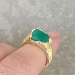 Anillo Origen oro 18k con esmeralda
