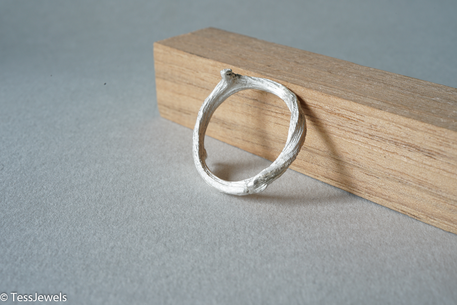 Alianza Vid gruesa 3 anillo rama de vid plata - Alianza artesanal Tessjewels