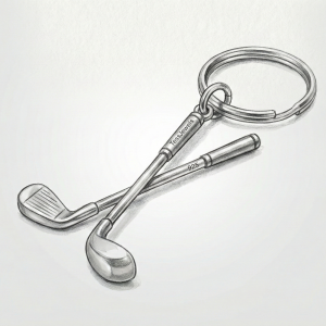 Boceto llavero de golf personalizado