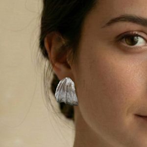 Pendientes Hoja de Orquídea · Aro Ancho