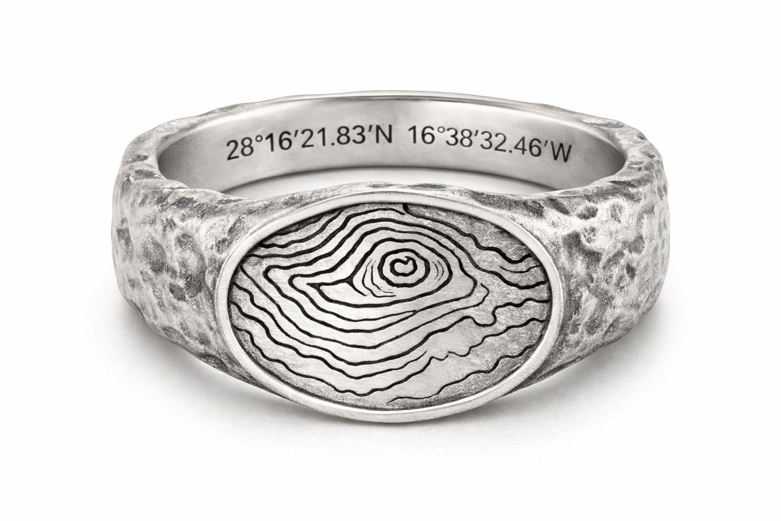 Anillo Sello Personalizado 1 anillo sello personalizado plata grabado coordenadas