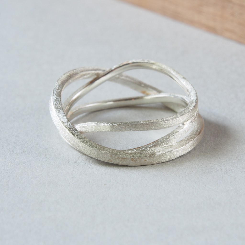 Anillo Etapas de plata visto desde arriba